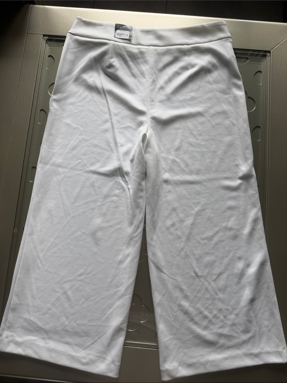 INC Mid Rise Wide Leg Cropped Pants Culottes White NWT Size 14 - Picture 8 of 15